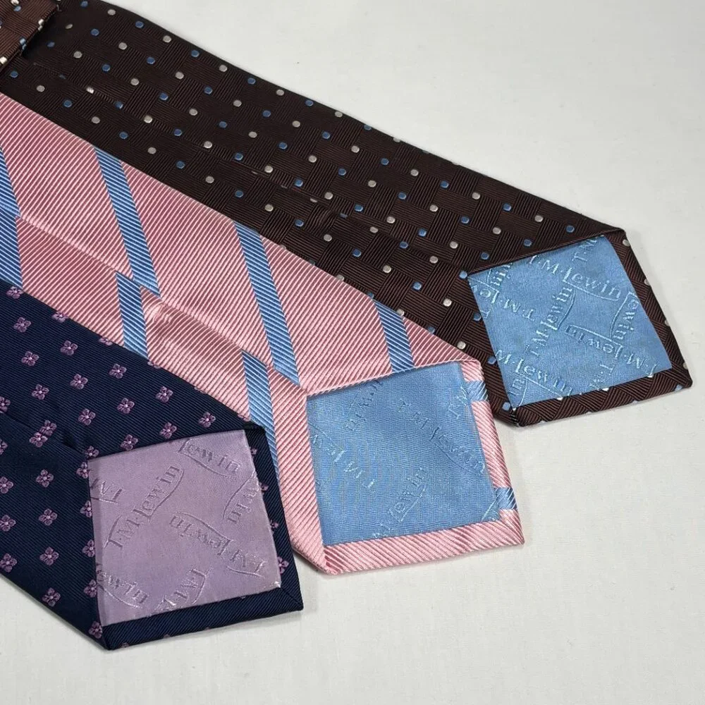 3 beautiful T M Lewin all silk ties - Picture 2 of 6